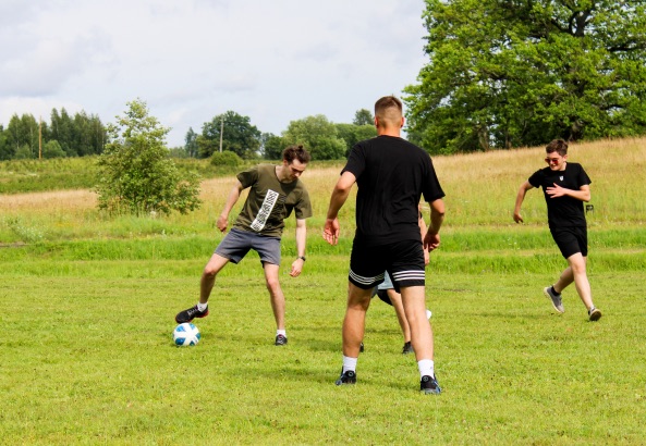 A football match at the summer retreat