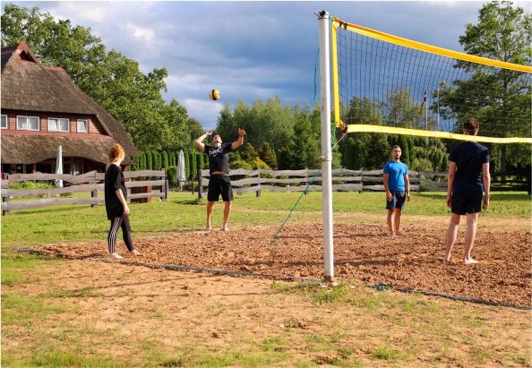 Beach volleyball on the summer retreat